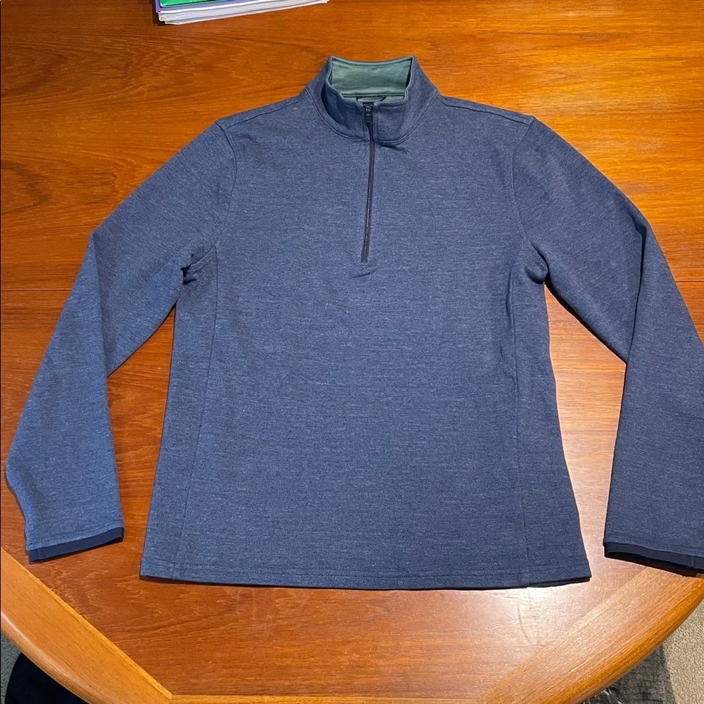 J. Crew blue Performance Quarter zip Oarsman pullover long sleeve shirt Small